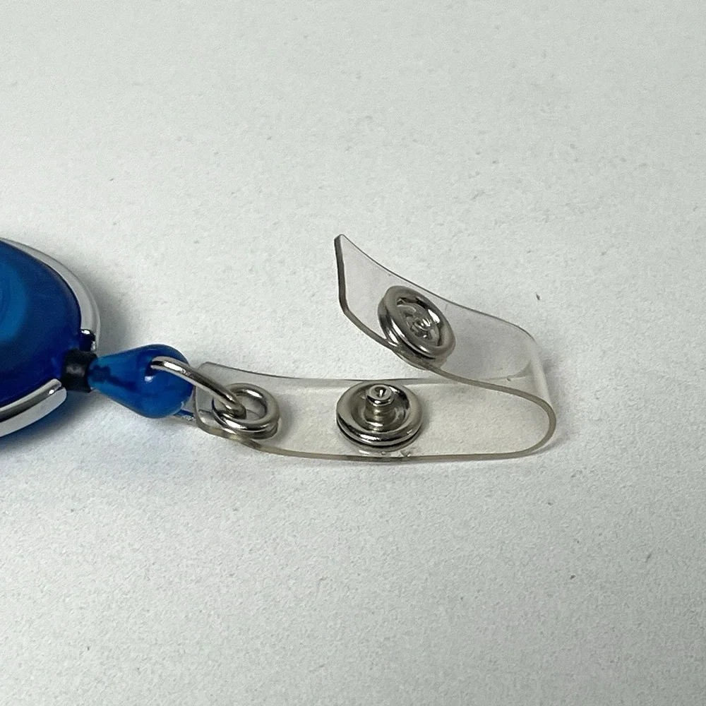 25 Pack Premium Retractable Reel Carabiner Badge ID Holder Blue Silver